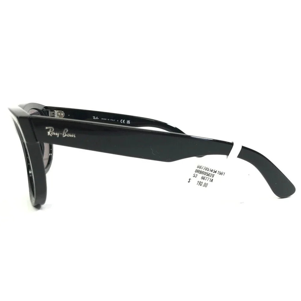 Ray-Ban Sunglasses RBR0502S WAYFARER REVERSE 6677/1A Black w Violet Lenses 53 mm